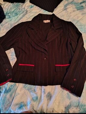 Red & Black Pin Stripe Blazer 12